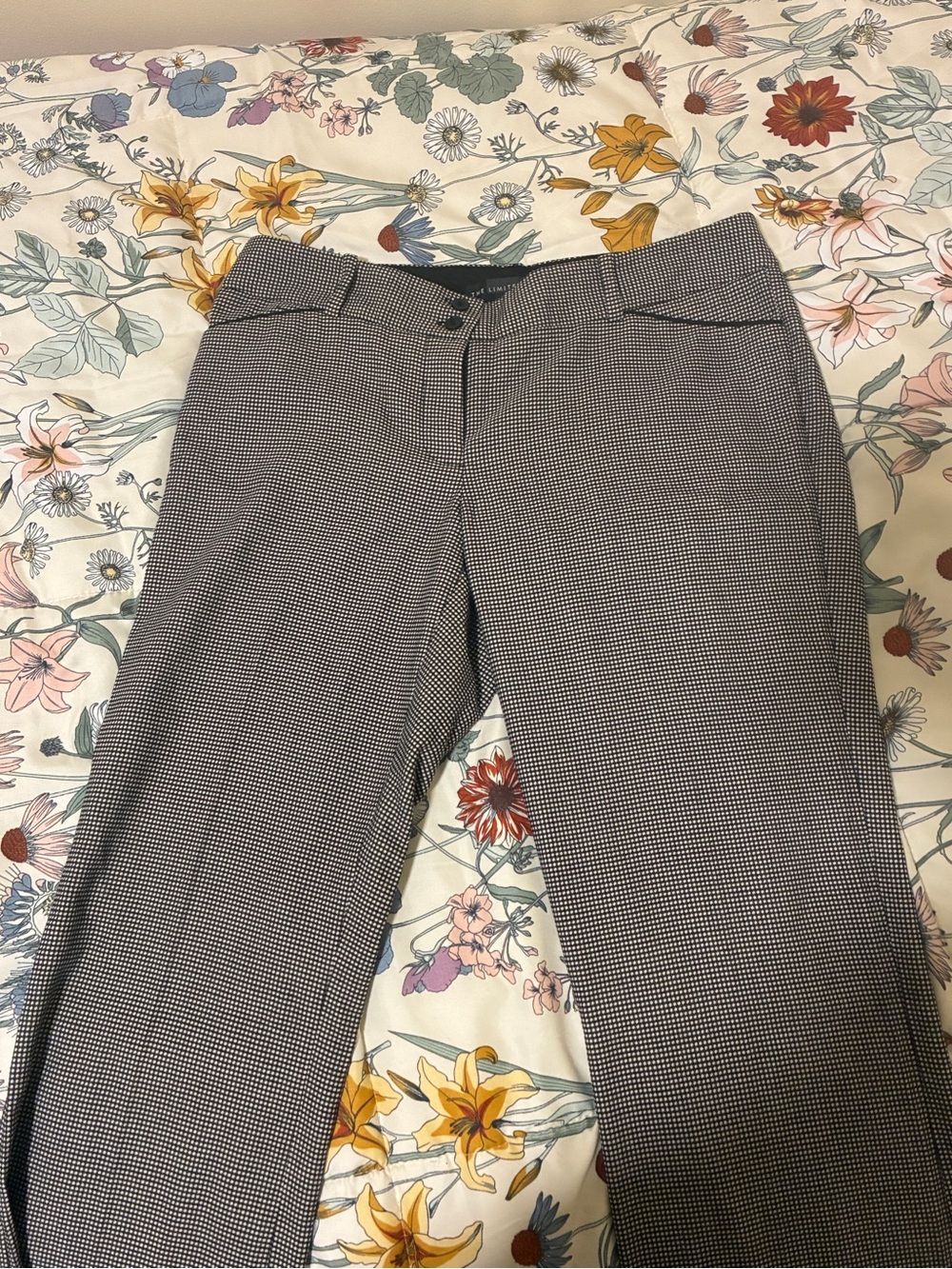 Women’s Tailored Micro-Check Dress Pants - Black/White